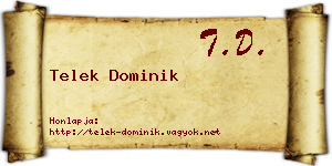 Telek Dominik névjegykártya